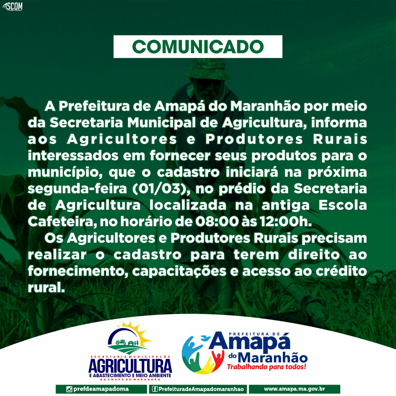 Comunicado – Secretaria Municipal de Agricultura